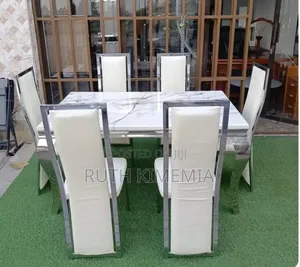 6 Seater Marble Top Dining Table