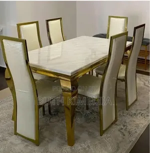 6 Seater Marble Top Dining Table