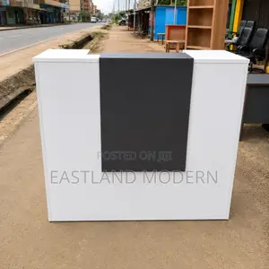 White Black Office Reception Desk
