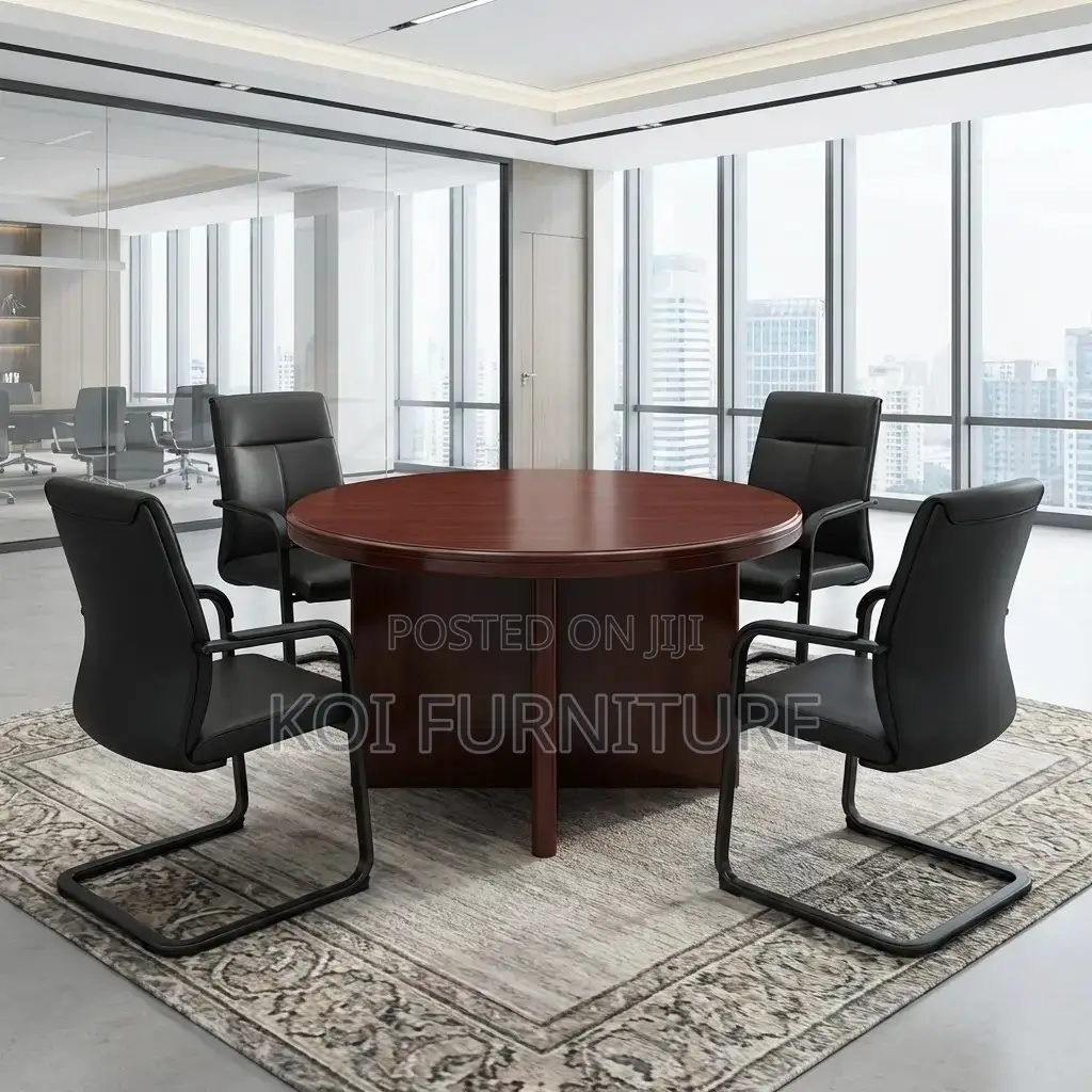 Office Tables; Round Executive Conference Meeting Mahogany Table