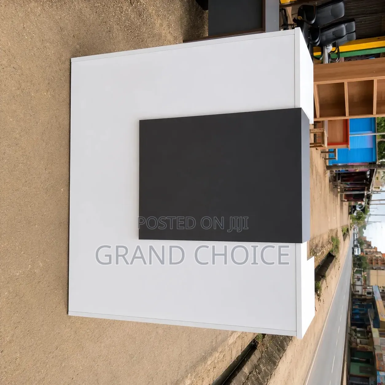 White Black Office Reception Desk