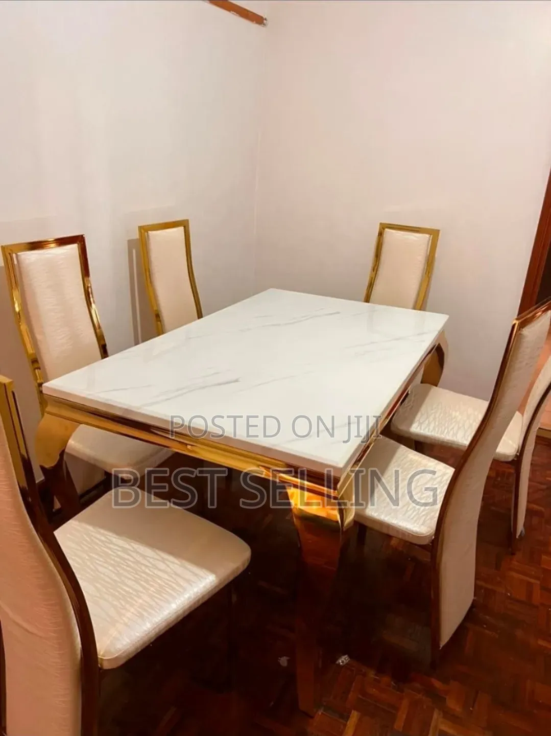 Prestige Dining Table With Golden Stands