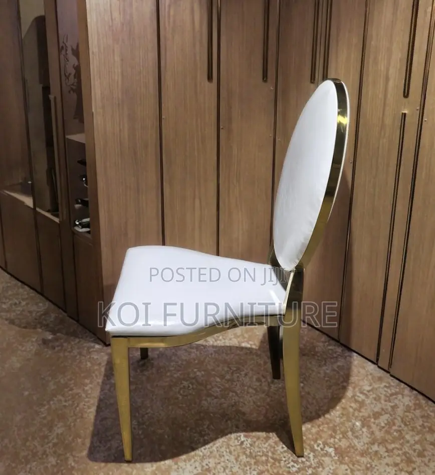 Home Chairs; Armless Leather Golden Home Events Chair