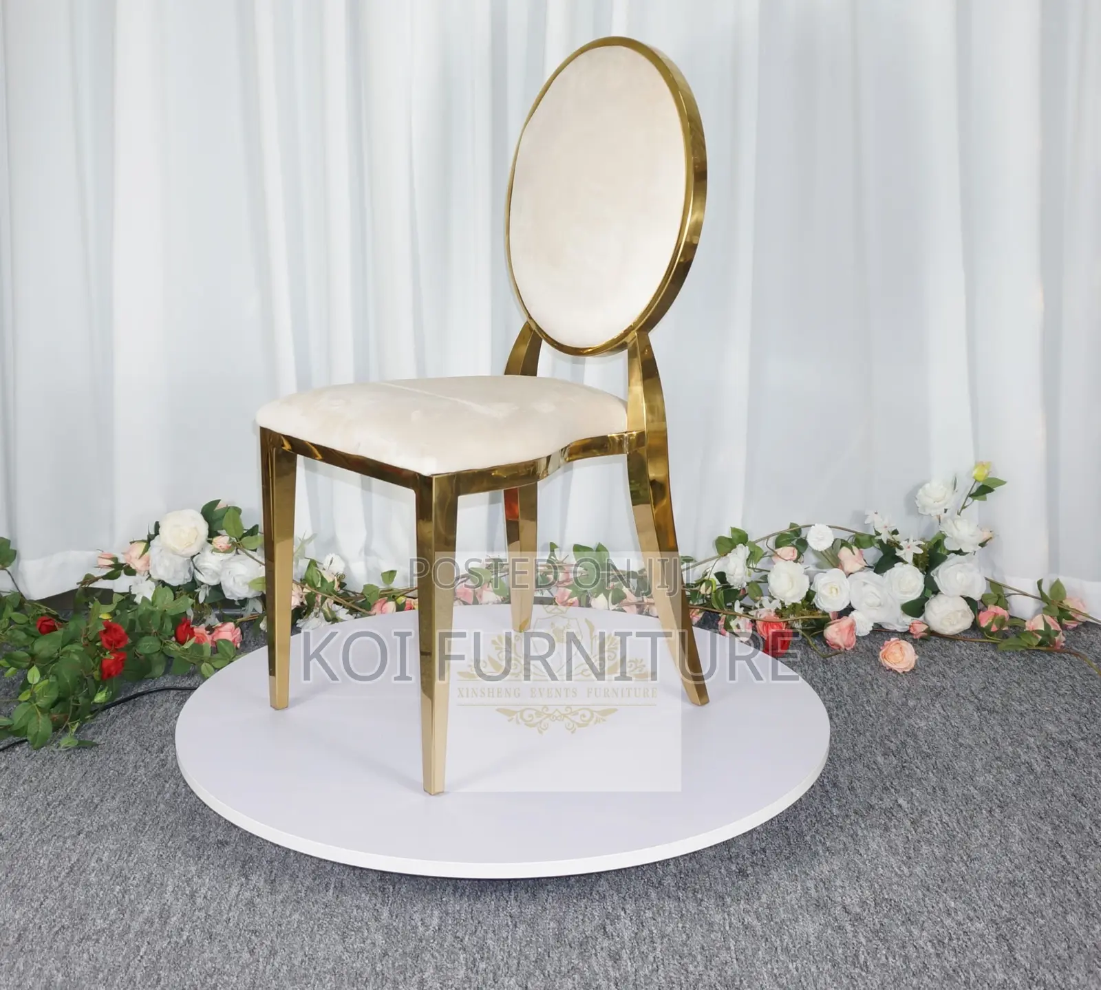 Home Chairs; Armless Leather Golden Home Events Chair