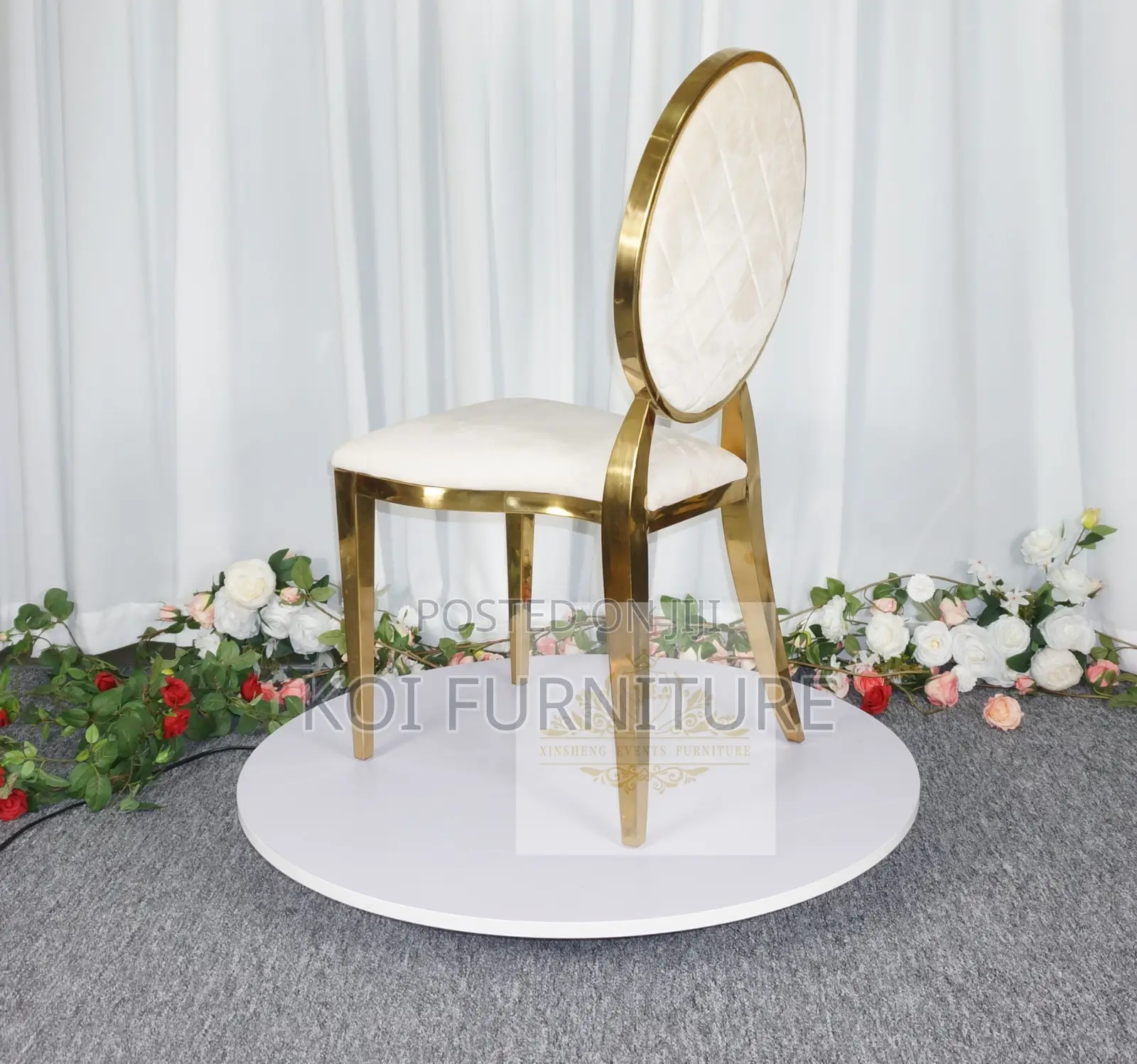 Home Chairs; Armless Leather Golden Home Events Chair