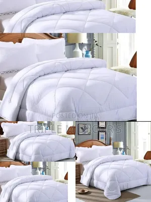 Comfortable White Striped Duvet Set