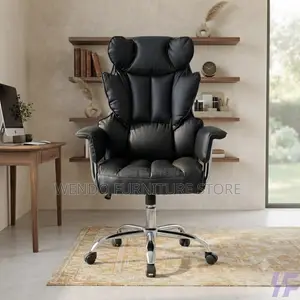 Office Chairs; Leather Executive Office Chair With Butterfly Backrest