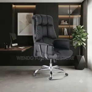 Office Chairs; Leather Executive Office Chair With Butterfly Backrest