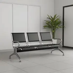 Office Bench; Leather Office Reception Three Seater Bench