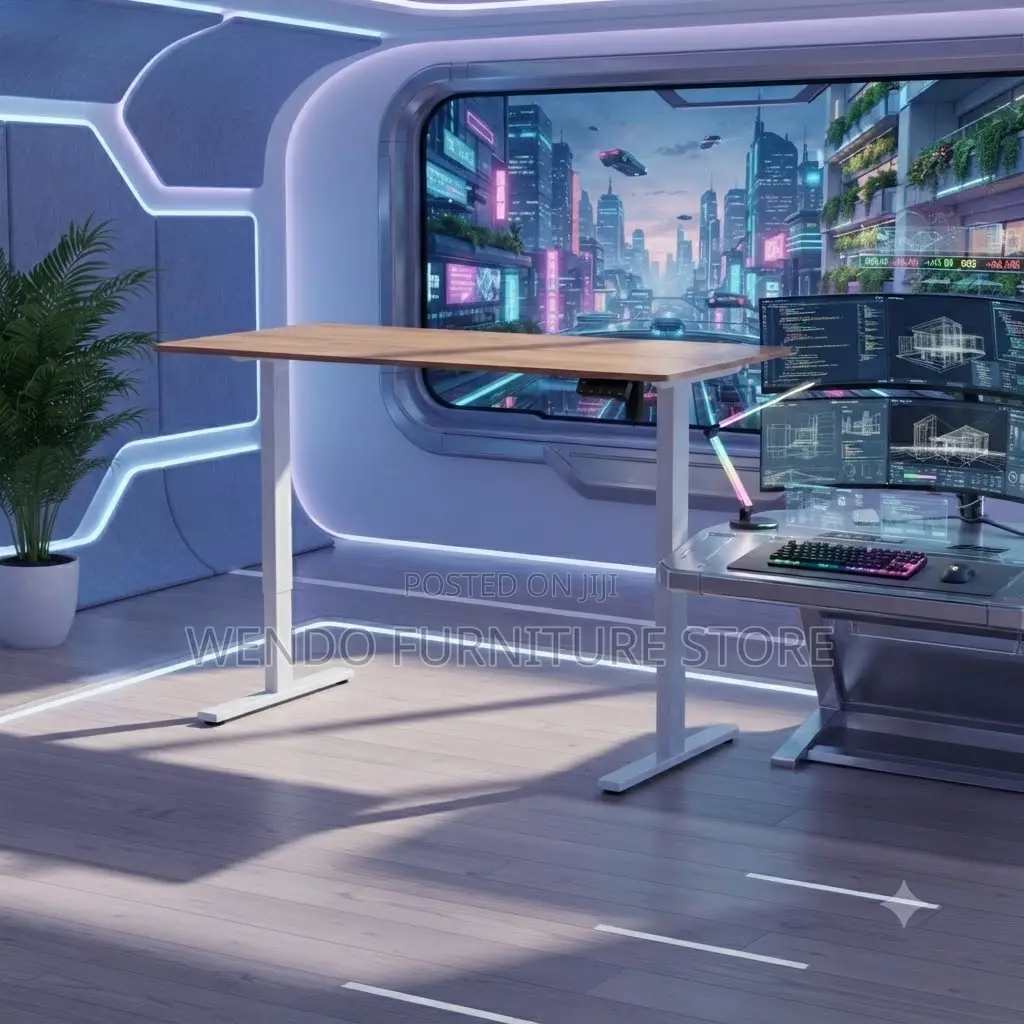 Office Desk; 1.4 Meters Electric Height Monitored Home Office Desk