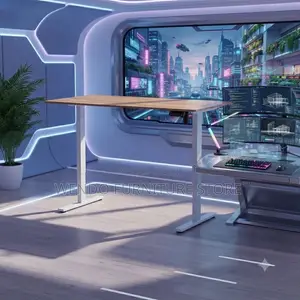 Office Desk; 1.4 Meters Electric Height Monitored Home Office Desk
