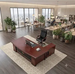 Office Desk; 2 Meters Executive Mahogany Offices Corporate Desk