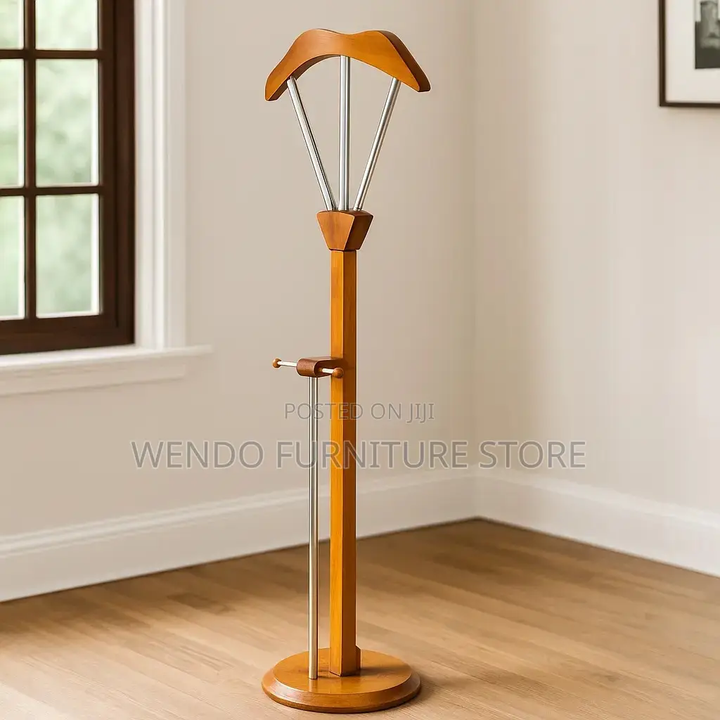 Dressers; Executive Long Home Office Coat Hangers With Mahogany Finish