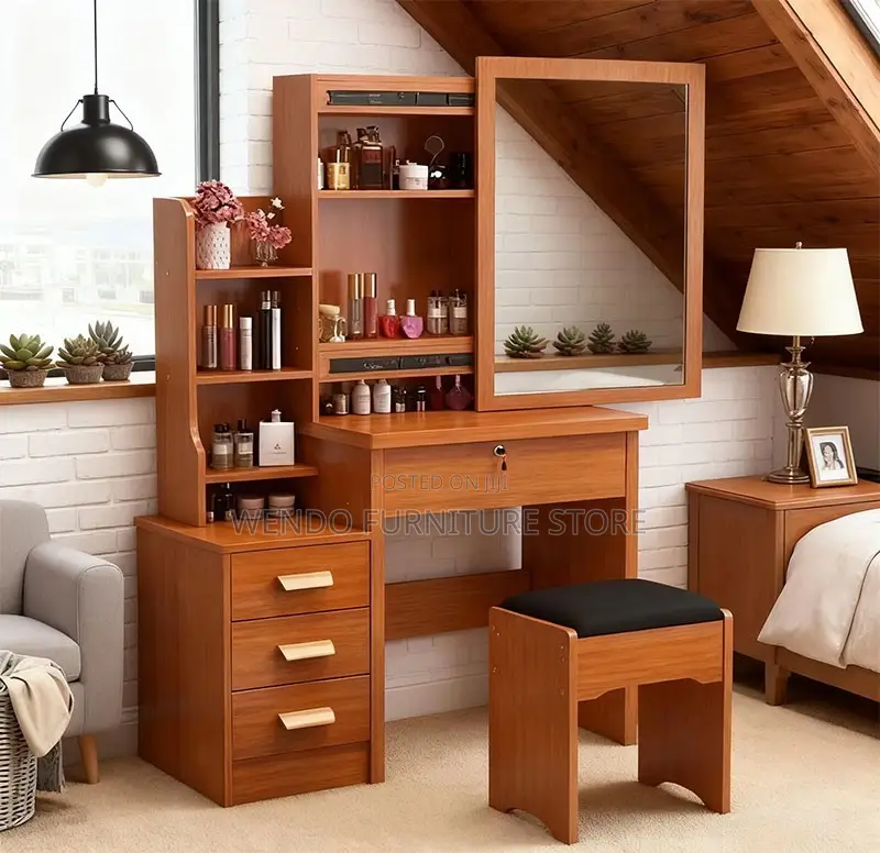 Dressers; Dressing Brown Elegant Dressing Table Set