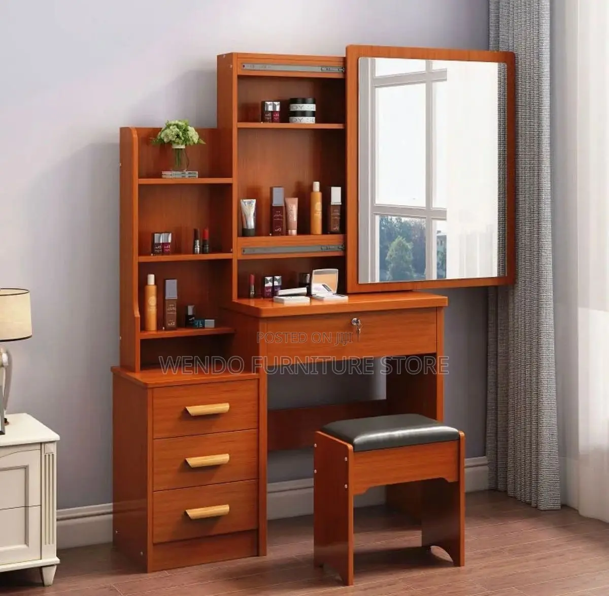 Dressers; Dressing Brown Elegant Dressing Table Set
