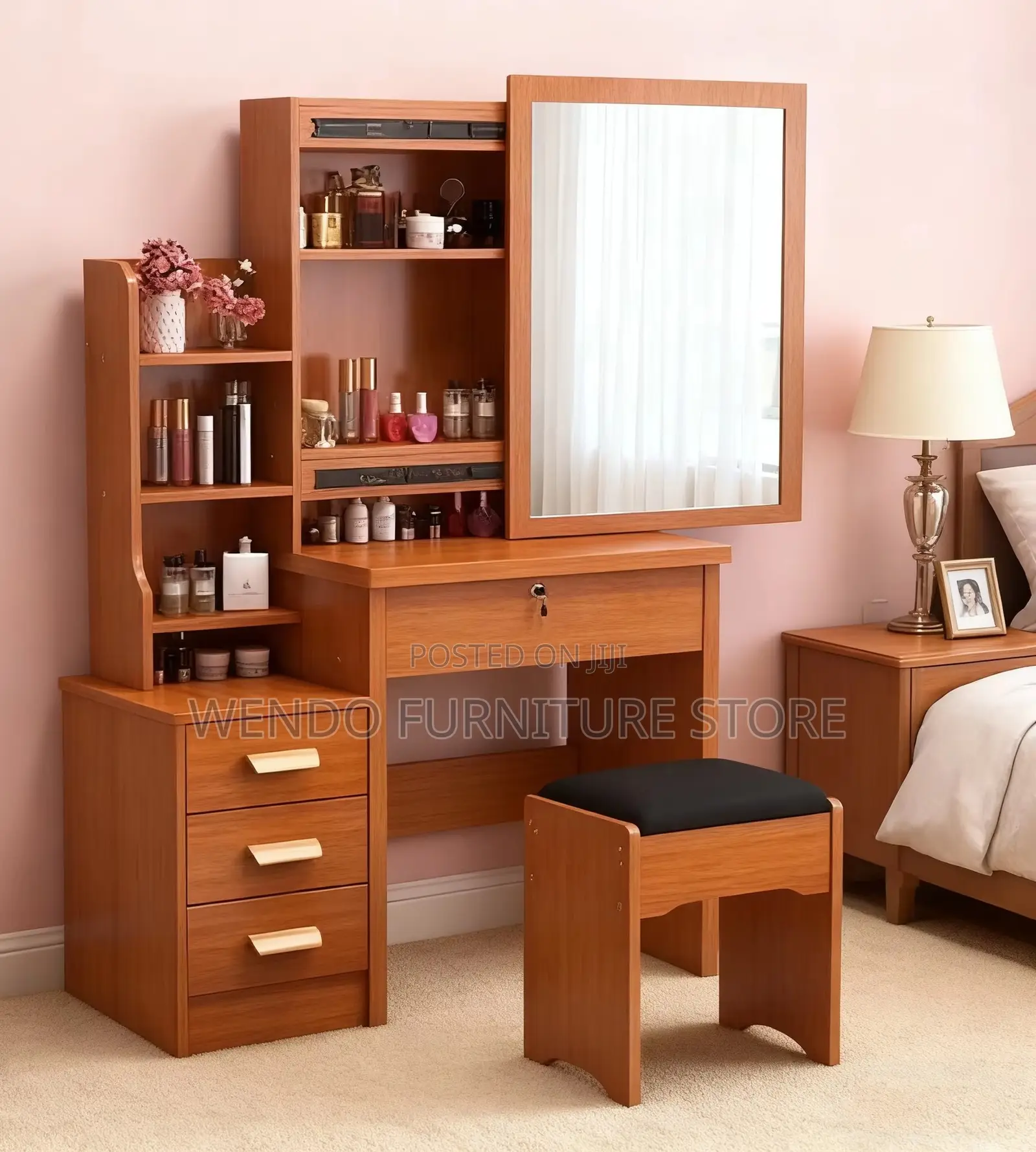 Dressers; Dressing Brown Elegant Dressing Table Set