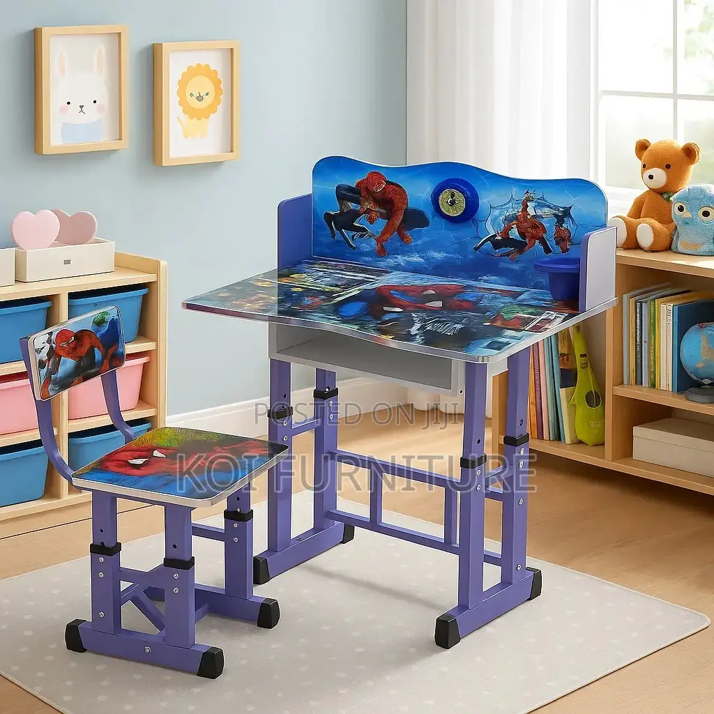 Home Desk; Blue Multi Colored Adjustable Desk Chairs Set