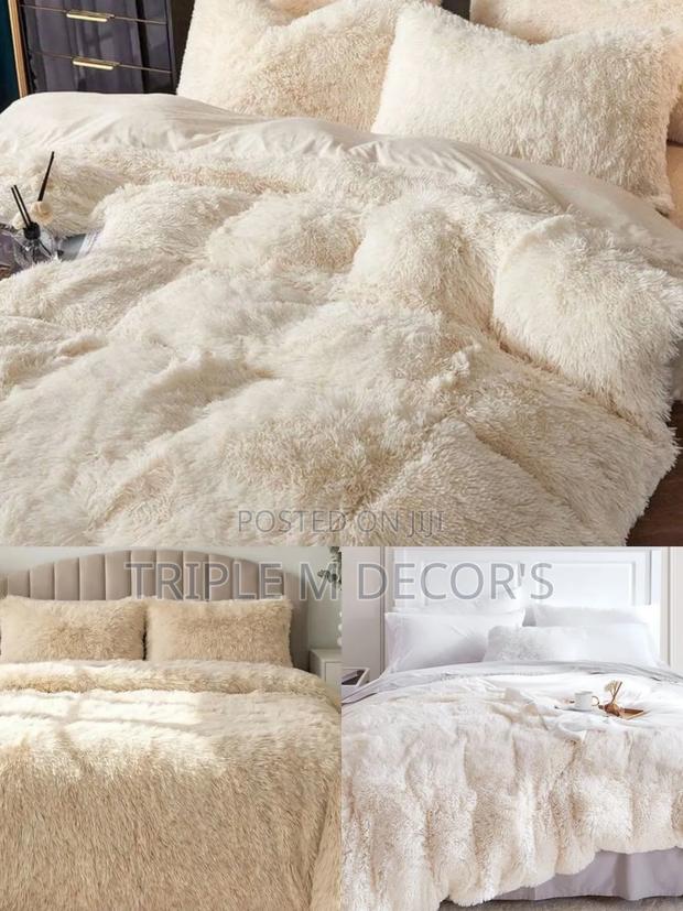 White,beige, Grey 6 by 7 Fluffy Duvet