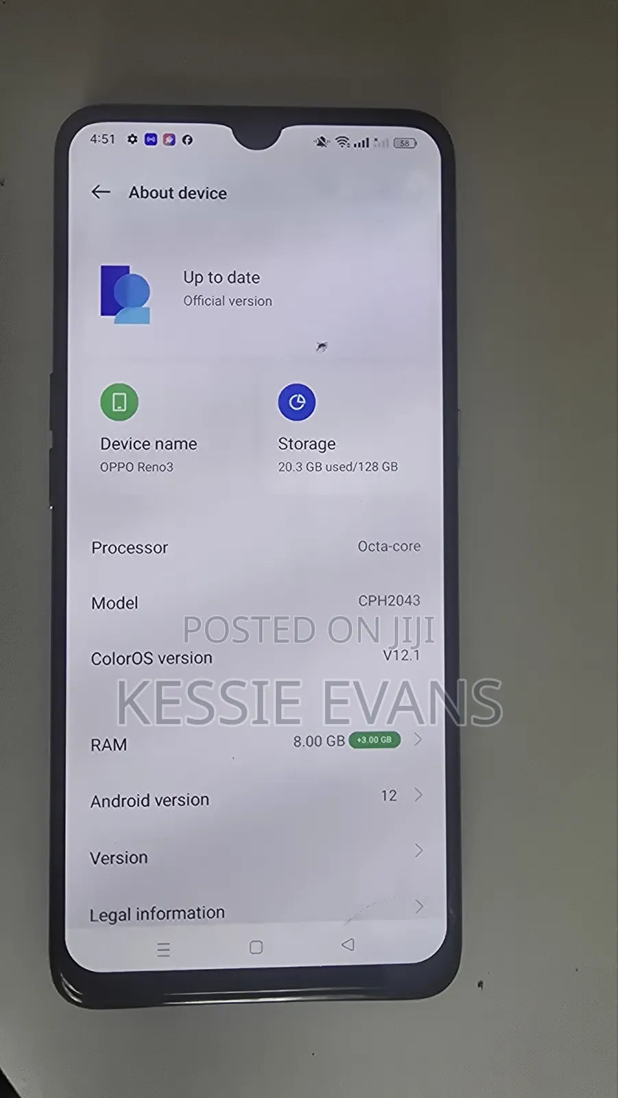 Oppo Reno 3 128 GB Blue