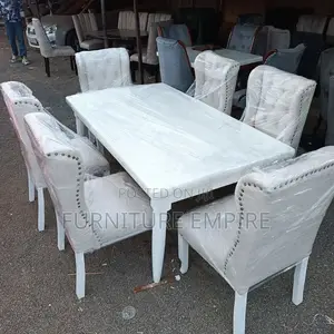 6 Seater Rectangular Dining Set White