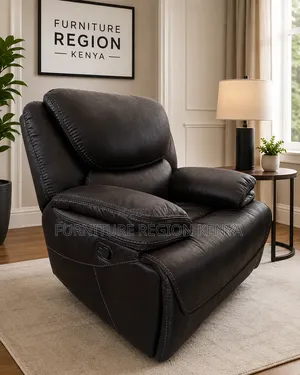 Single-Seater King-Size Recliner Black Sofa