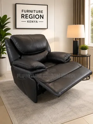Single-Seater King-Size Recliner Black Sofa