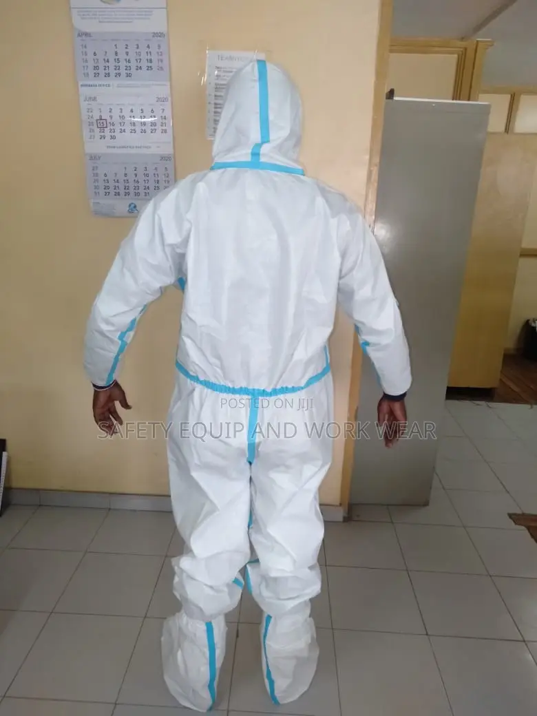 Disposable Protection Coverall Suit With Hood & Shoe Covers