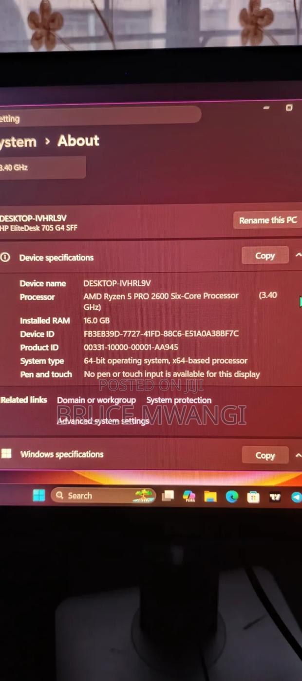 Desktop Computer HP EliteDesk 800 G4 16GB AMD Ryzen HDD 1T - main view