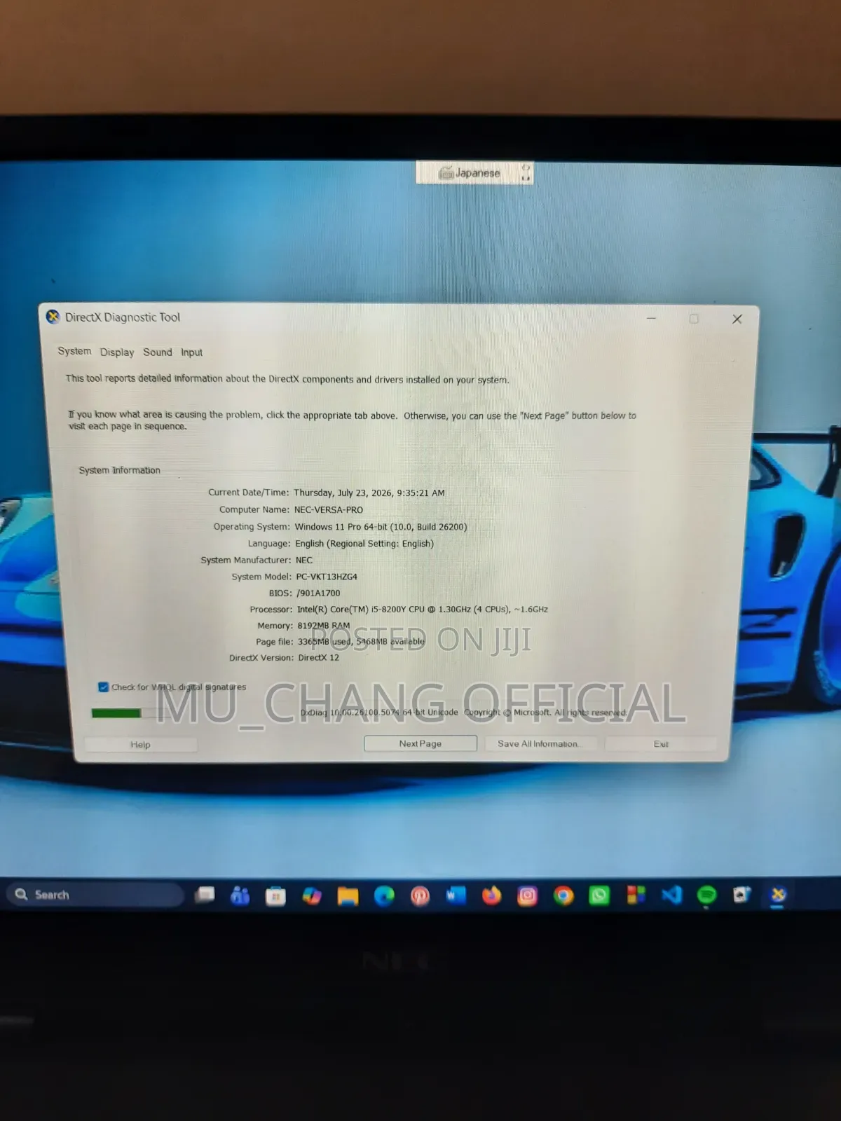 Laptop NEC 8GB Intel Core 5 SSD 128GB