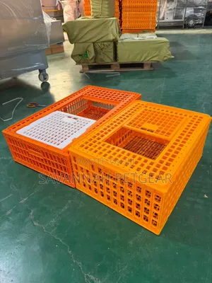 Heavy-Duty Orange Plastic Crates for Transporting Live Poultry (HDPE)