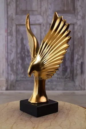 Gold Ceramic Flying Eagle Sculpture