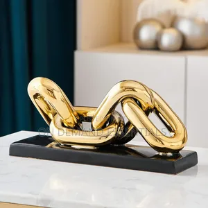 AURIM Modern Ceramic Gold Chain for Living Room or Office Decor