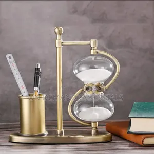 30 Minutes Hourglass Rotating 360 With Brass Pen Holder