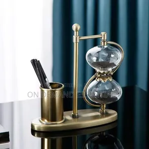 30 Minutes Hourglass Rotating 360 With Brass Pen Holder