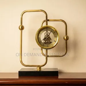 Mordern Gold Brass Decorative Desktop Clock