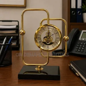 Mordern Gold Brass Decorative Desktop Clock
