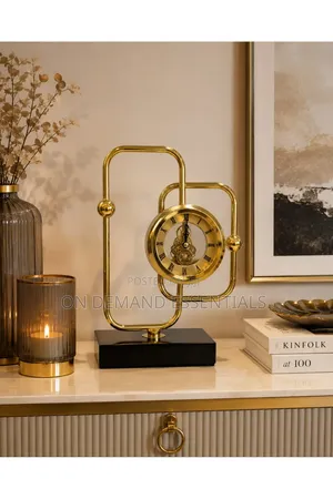 Mordern Gold Brass Decorative Desktop Clock