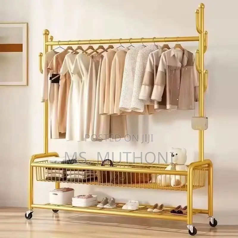 Heavy Duty Multi-Functional, Luxury Gold Clothing Rack