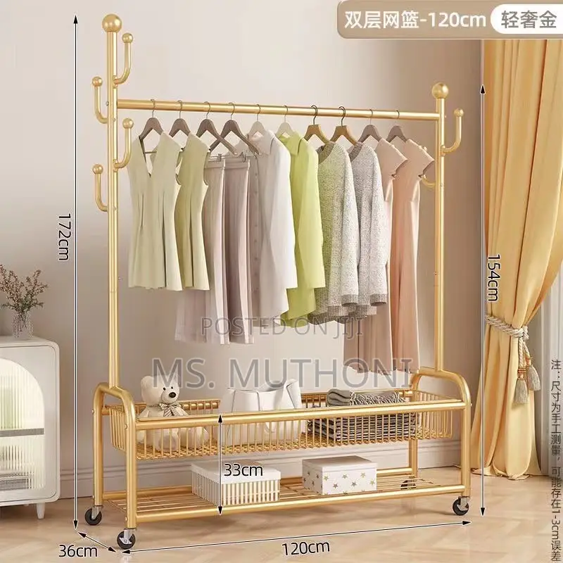 Heavy Duty Multi-Functional, Luxury Gold Clothing Rack