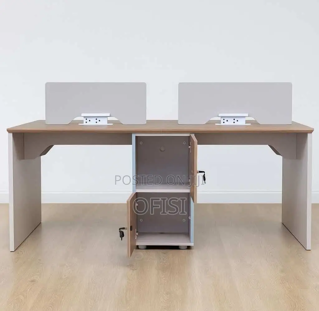 Workstation; Corporate 4-Way Office Workstation (Brown)