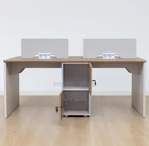 Workstation; Corporate 4-Way Office Workstation (Brown)