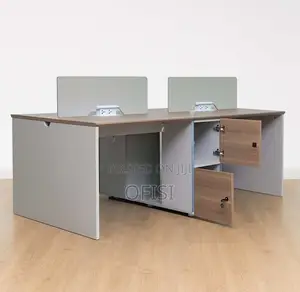 Workstation; Corporate 4-Way Office Workstation (Brown)