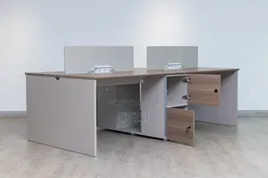 Workstation; Corporate 4-Way Office Workstation (Brown)