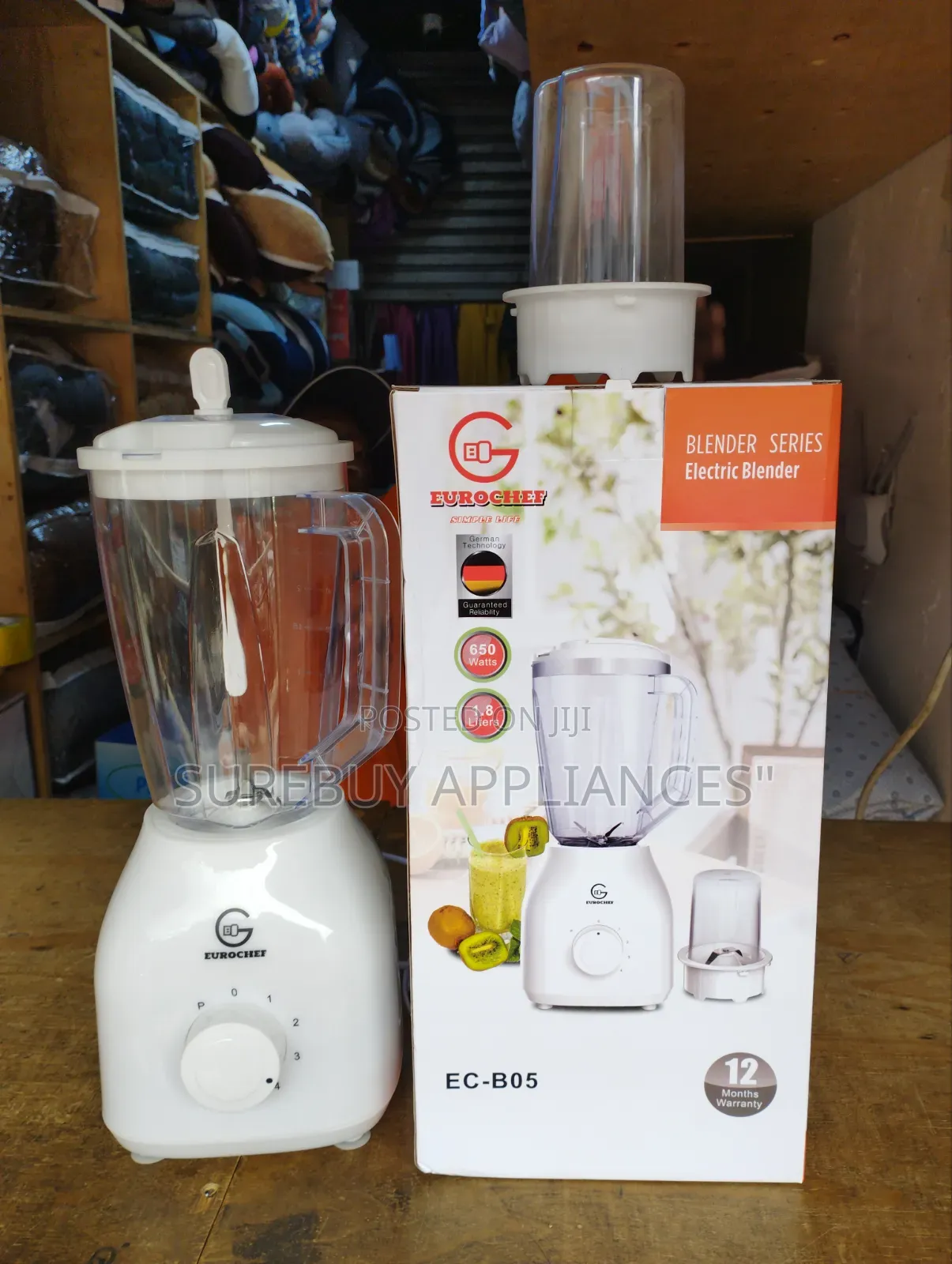 1.8l Eurochef 2-in-1, 650w 4 Blades Blender