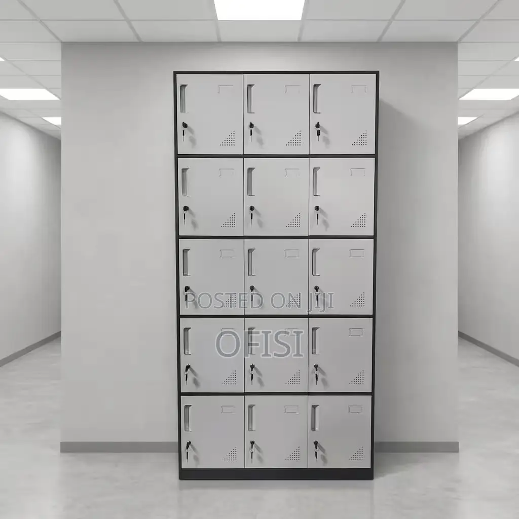 Office Cabinet; 15-Locker Industrial Storage Cabinet