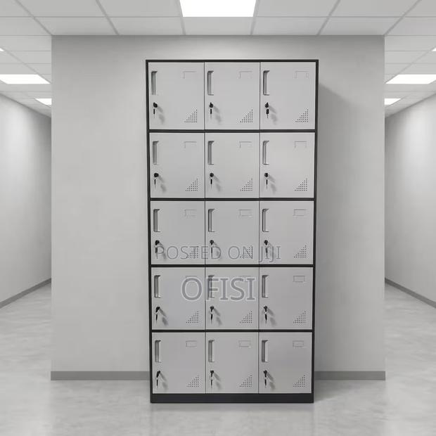 Office Cabinet; 15-Locker Industrial Storage Cabinet