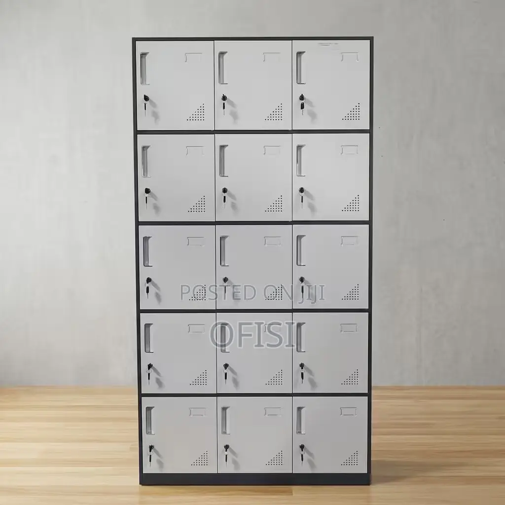 Office Cabinet; 15-Locker Industrial Storage Cabinet