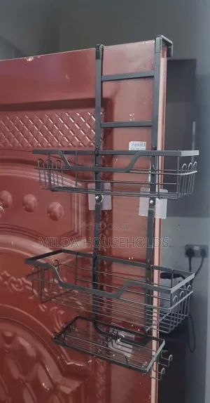 3 Layer Behind the Door Metallic Bathroom Shelf Shower Caddy