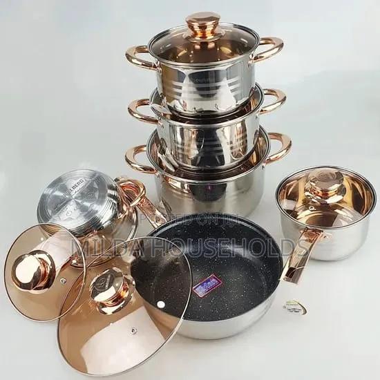 12pc Edebbefg Stainless Steel Cookware Set - main view