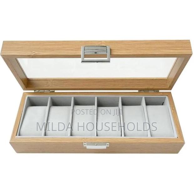 Elegant Bamboo 6 Watch Organizer - thumbnail 3